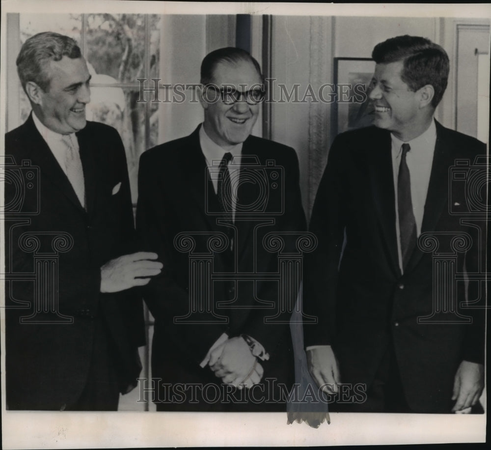 1962 Press Photo President Kennedy and Roger M. Blough meet in the White House-Historic Images