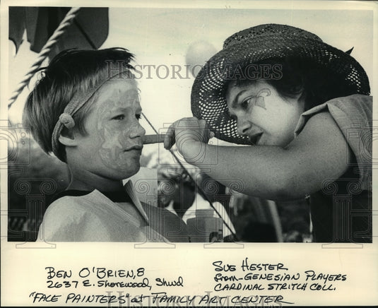 1983 Press Photo Face Painters at Lakefront Festival of Arts, Family Art Center-Historic Images