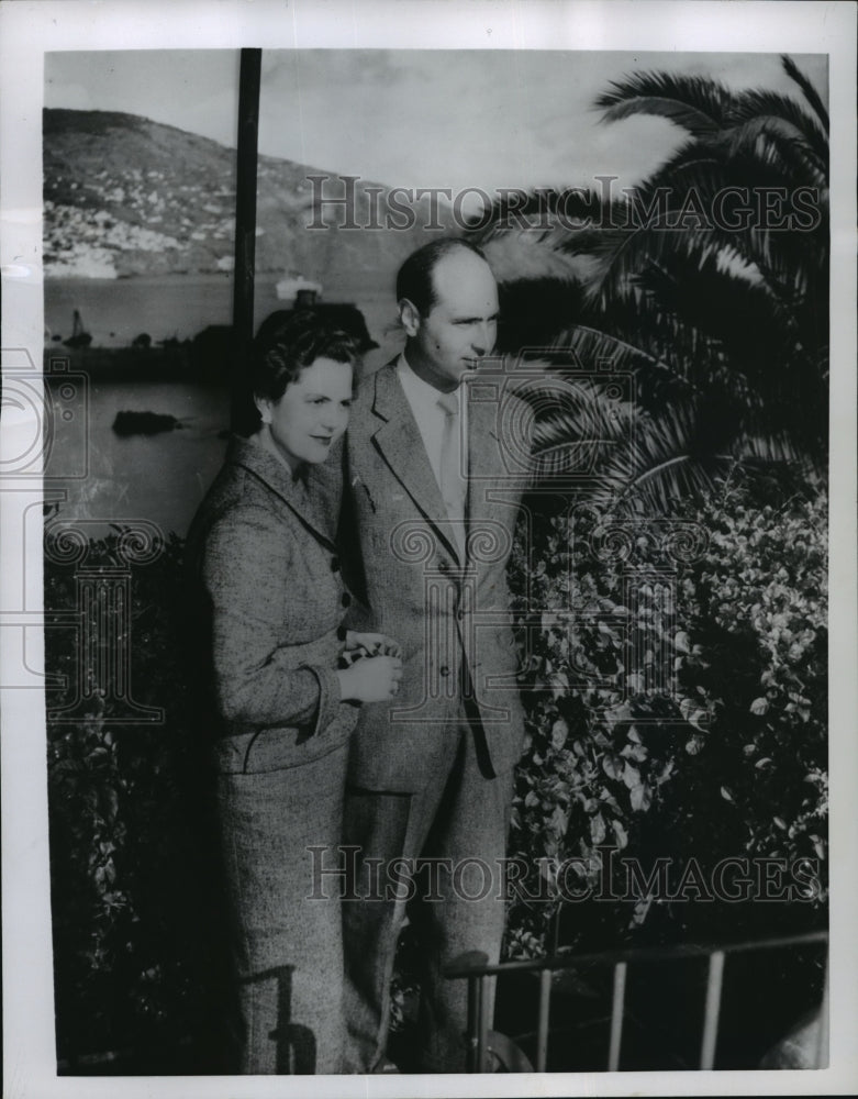 1955 Press Photo Alexander-Prince of Yugoslavia, and Princess Maria Pia of Italy-Historic Images