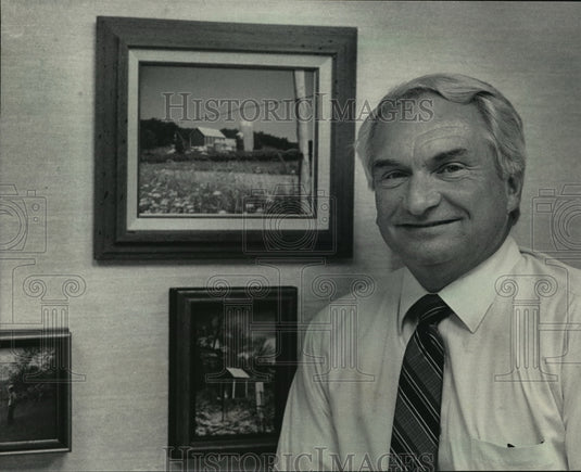 1985 Press Photo Donald Zellmer-Farms of the Future Will Use Outside Capital - Historic Images