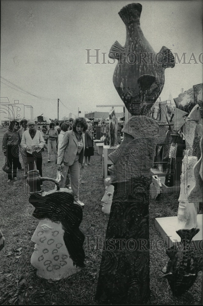 1984 Press Photo View of the annual Lakefront Festival of Arts on Museum grounds-Historic Images