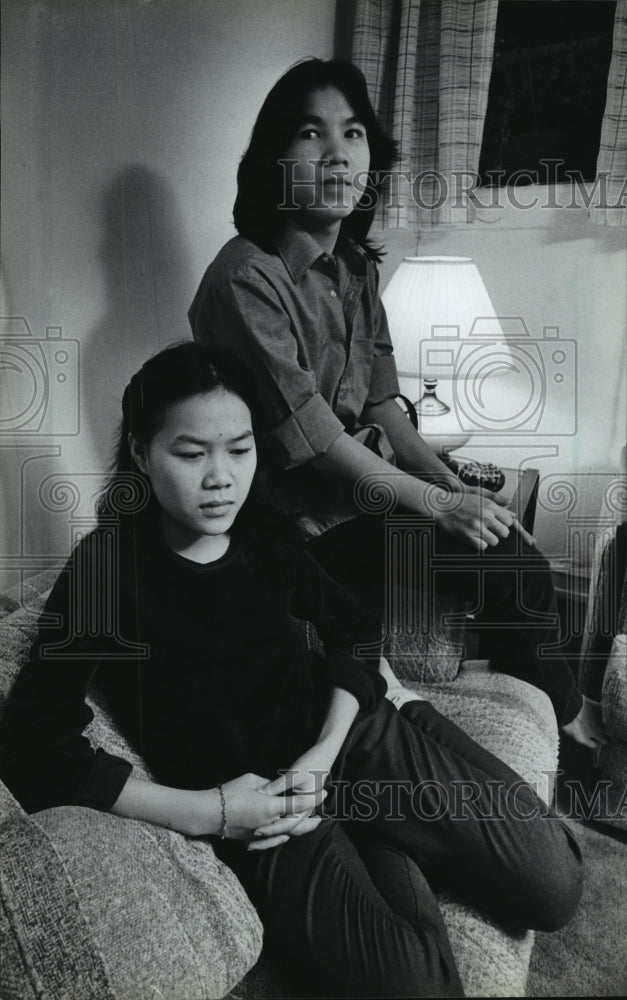 1983 Press Photo Vie and Vanh, Refugees from Laos - Historic Images