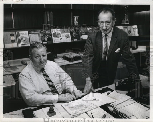 1965 Press Photo Clarence Becker And Adolf Herf Of Becker Meat & Provision Co.-Historic Images