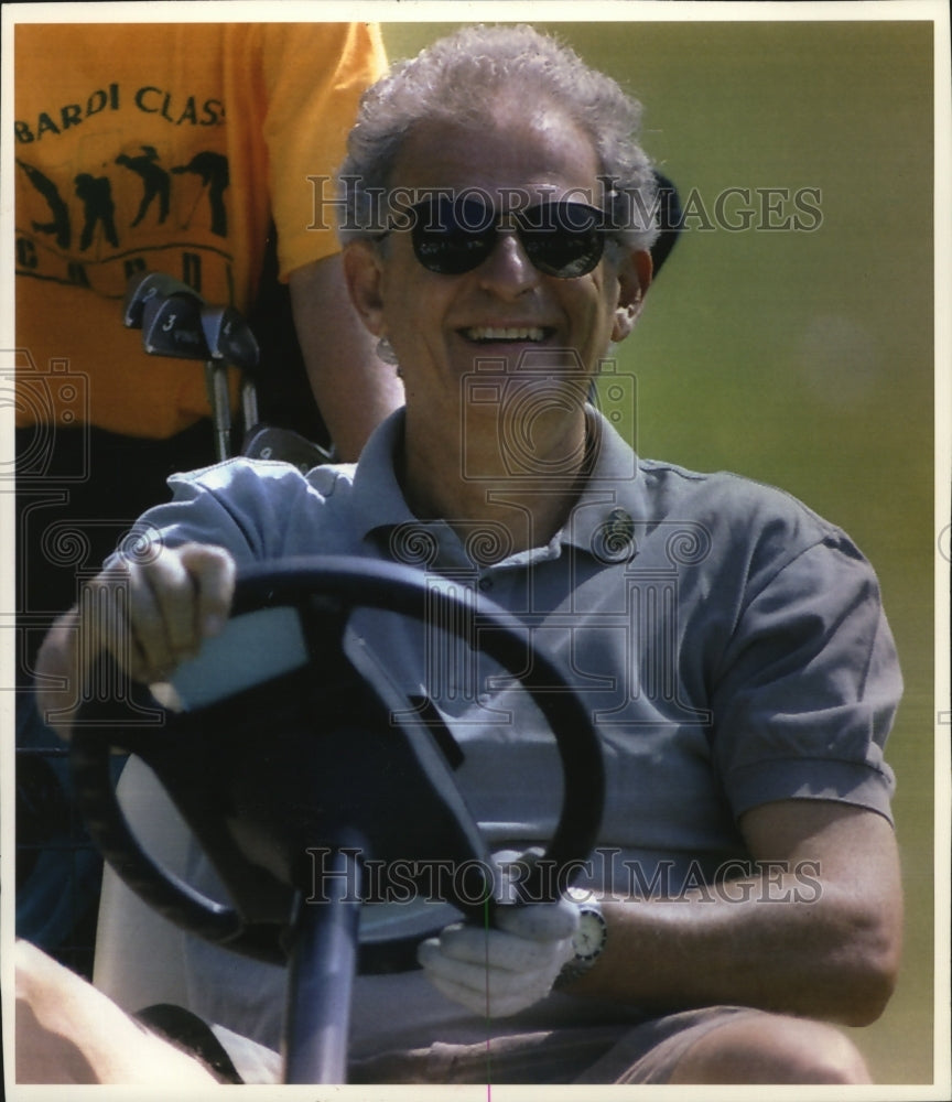 1993 Press Photo Peter Bonerz sitcom director driving a golf cart - mja48703 - Historic Images