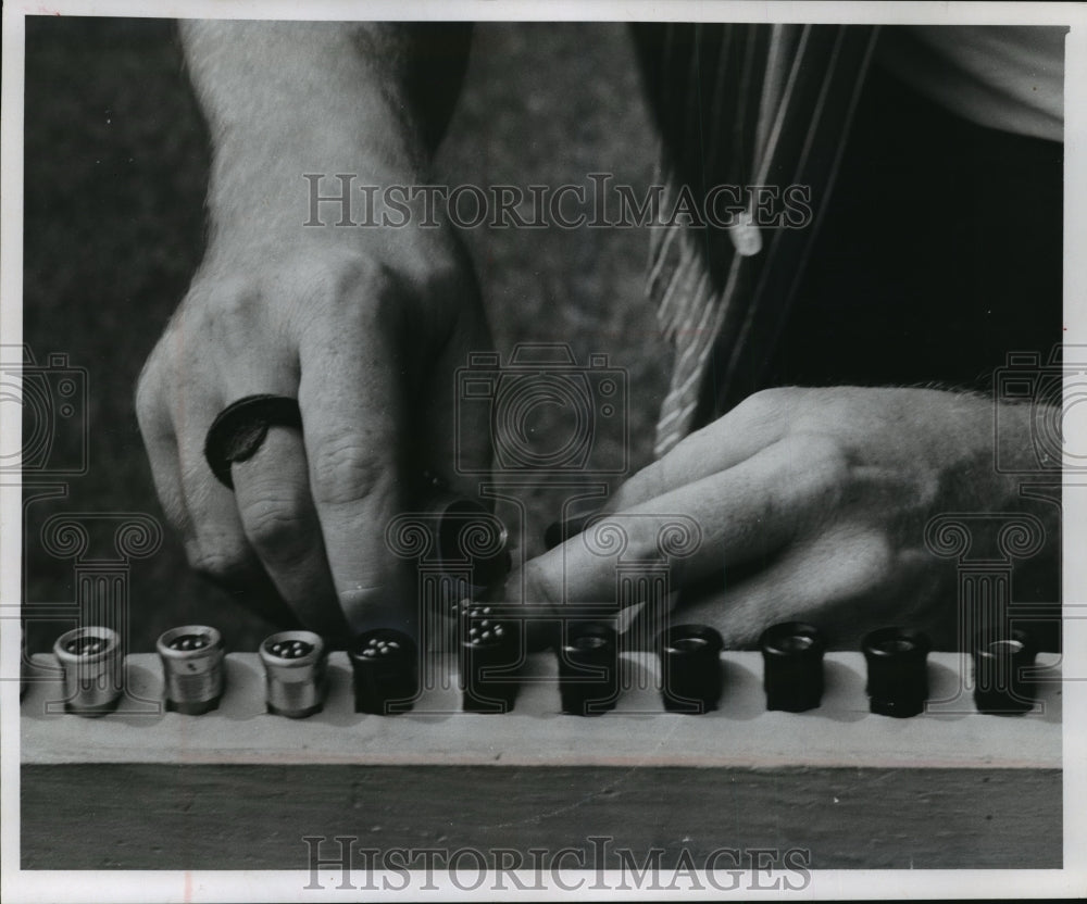 1959 Press Photo Henry Beurosse-Pewaukee Inventor of a Two Stage Arrow - Historic Images