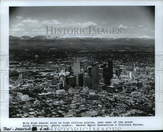 1989 Mile-high Denver, Colorado is on western edge of Great Plains - Historic Images
