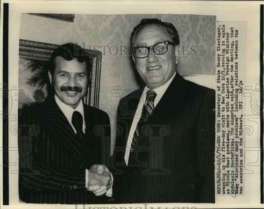 1975 Henry Kissinger & Algerian Minister Abdelaziz Bouteflika - Historic Images
