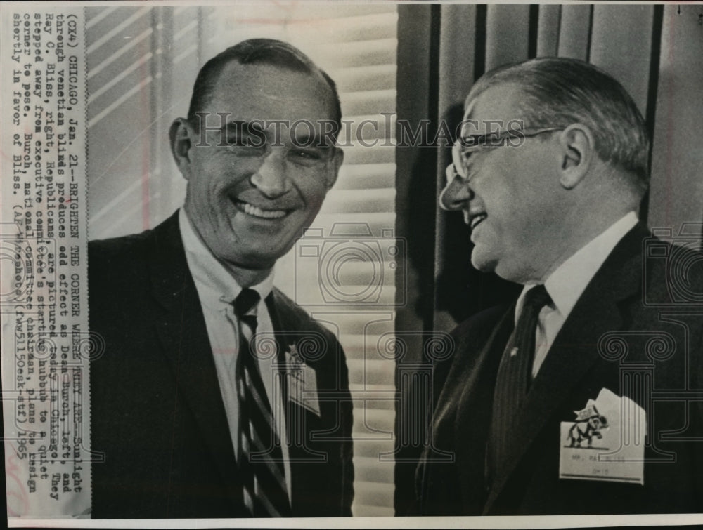 1965 Dean Burch, Ray Bliss pose, National Committee Meeting, Chicago - Historic Images
