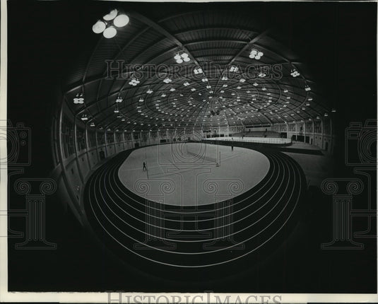 1969 Interior of the Field House wing of Notre Dame's new arena - Historic Images
