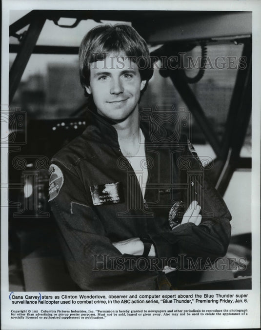1983 Dana Carvey as Clinton Wonderlove in action series Blue Thunder - Historic Images