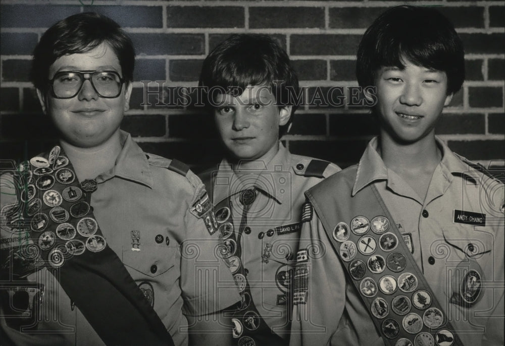 1984 Press Photo Eagle Scout Award Earners, Maple Dale/Indian Hills Scout Troop-Historic Images