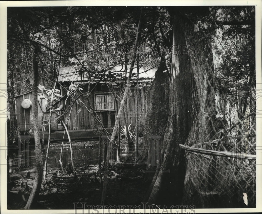 Press Photo Floating Shacks Homes to Early Swamp Dwellers - Historic Images