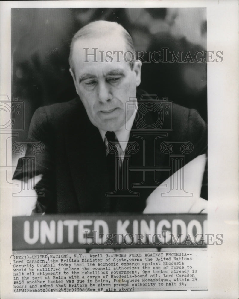 1966 Press Photo Lord Caradon British Minister of State at the United Nations-Historic Images