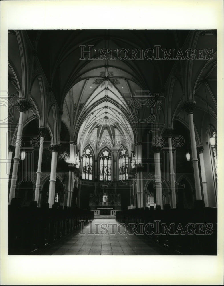 Press Photo Cathedral of St. John the Baptist in Savannah, Georgia - Historic Images