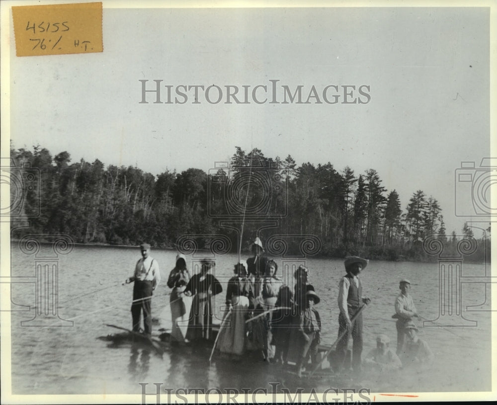 1898 Press Photo Group on the Water at ClearLake, Wisconsin - mja53292-Historic Images