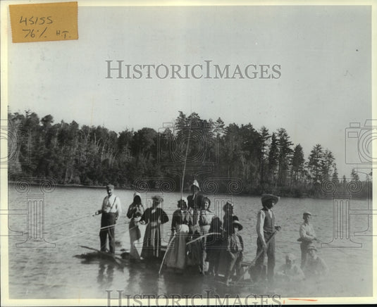 1898 Press Photo Group on the Water at ClearLake, Wisconsin - mja53292-Historic Images