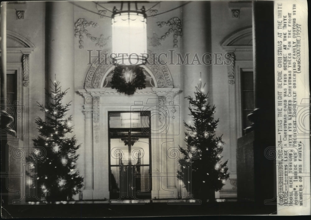 1937 The Roosevelts' White House at Christmas-Historic Images