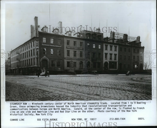 1989 Press Photo 19th Century North American Steamship Trade on Bowling Green - Historic Images