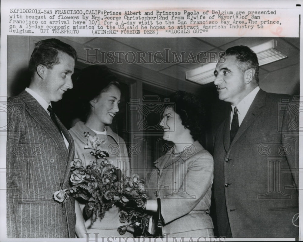 1960 Press Photo Princess Paola and Prince Albert in San Francisco - Historic Images