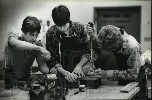 1981 Press Photo Craig Rossman Jim Kelerleber & Randy Johnson Brookfield HS - Historic Images