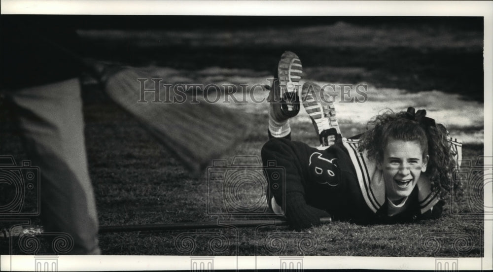 1991 Press Photo Robin Haubolt -Brookfield High Broomball tournament - mja53706 - Historic Images