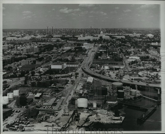 1963 Press Photo Aerial View of Washington, D.C., Including the Capitol Building - Historic Images