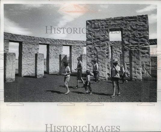 1965 Press Photo Stonehenge to be constructed by Sam Hill in Klickitat in Wash.-Historic Images