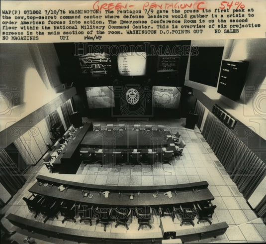 1976 Press Photo Emergency Conference Room in Pentagon in Washington D.C.-Historic Images