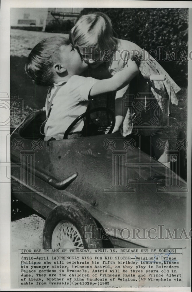 1965 Press Photo Young Prince Philippe and Princess Astrid of Belgium - Historic Images