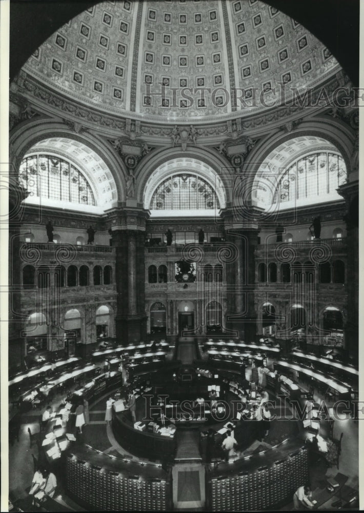 1990 Press Photo The Main Reading Room Jefferson Building Library of Congress-Historic Images