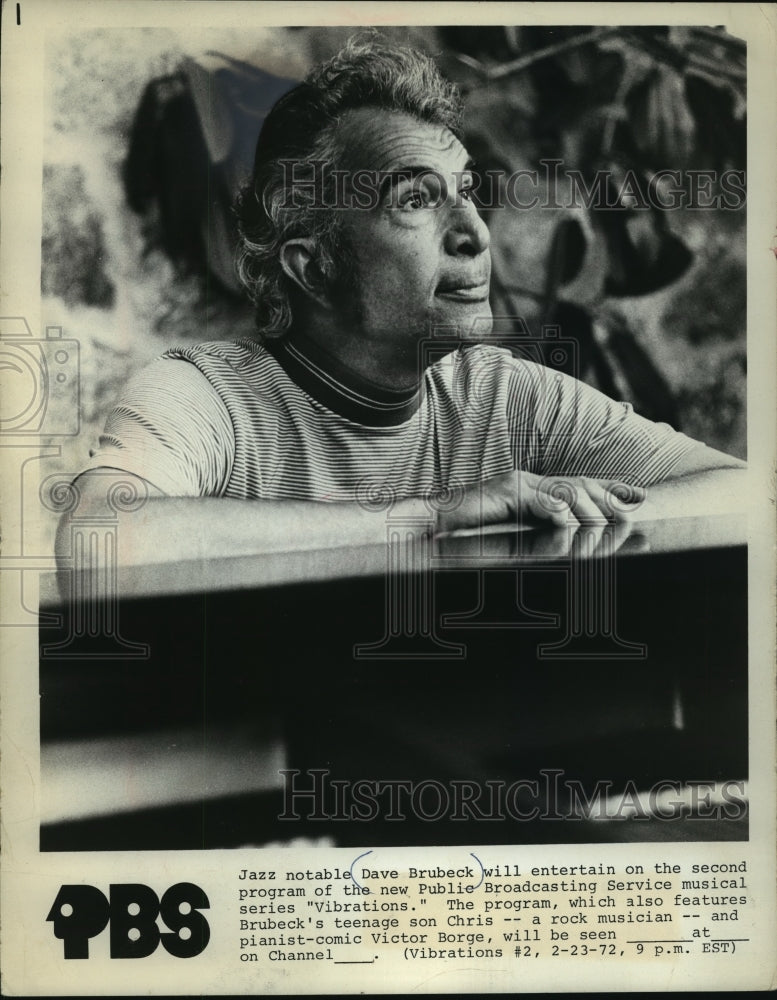 1972 Press Photo Dave Brubeck Will Perform on PBS Vibrations - mja54601 - Historic Images