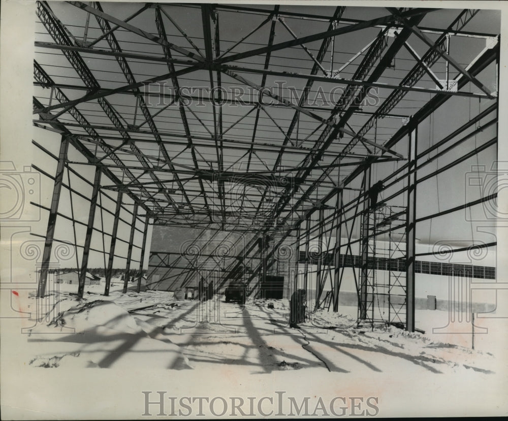 1958 L'Anse, Michigan- Steel framework at New Celotex Power Plant-Historic Images