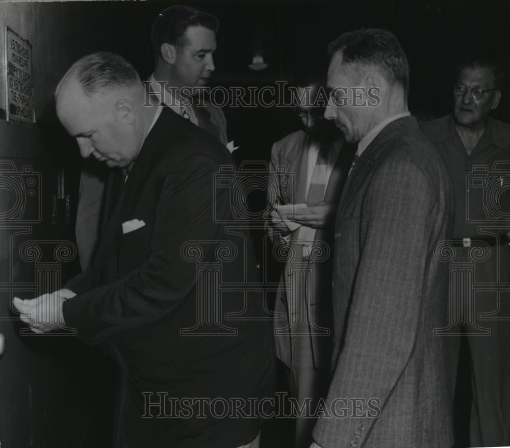 1948 Press Photo Door of county jail unlocked by sheriff for Edmond Lemay-Historic Images