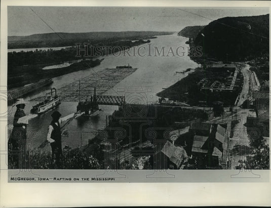 1948 Press Photo Raft in Iowa on the Mississippi River - mja55073-Historic Images