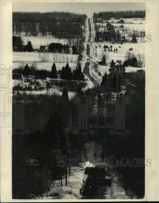 1985 Press Photo Paradise Road over Portage Township outside Houghton, Michigan-Historic Images