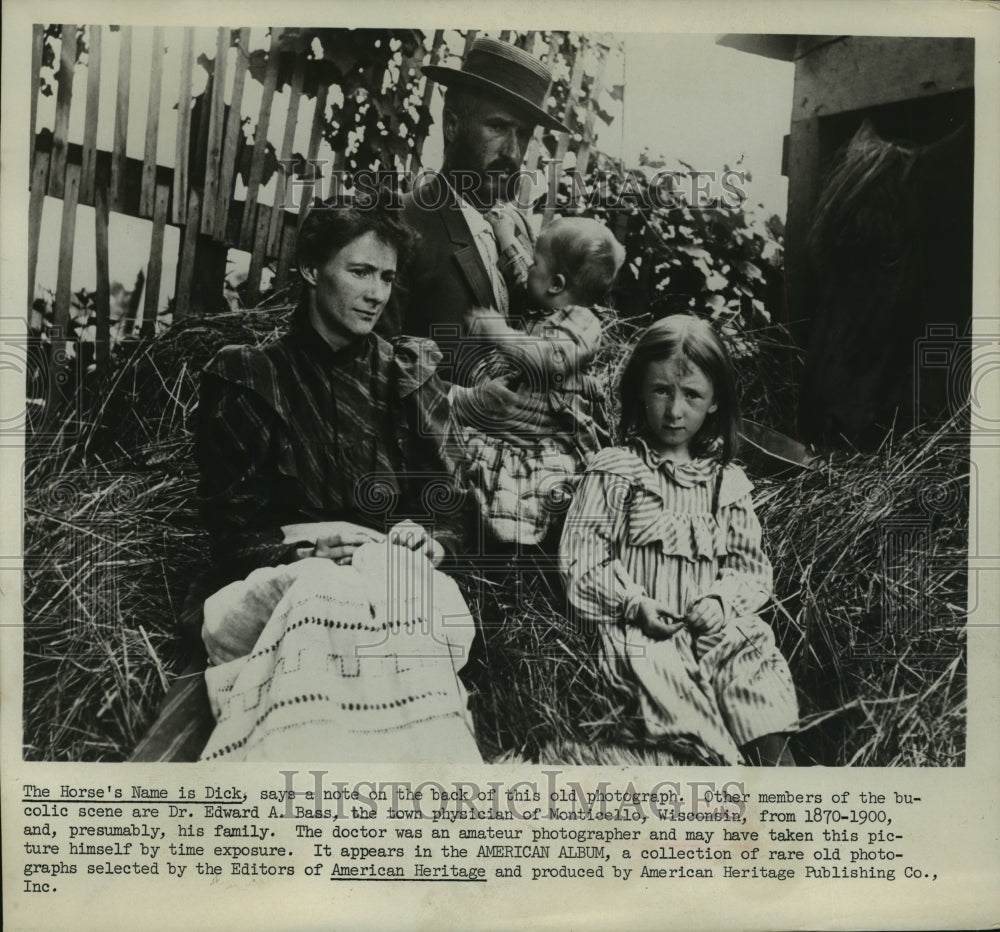 1968 Press Photo Doctor Edward A. Bass and Family in Monticello, Wisconsin-Historic Images