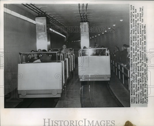 1960 Press Photo New Electric Cars Linking Senate Office Building to the Capitol-Historic Images
