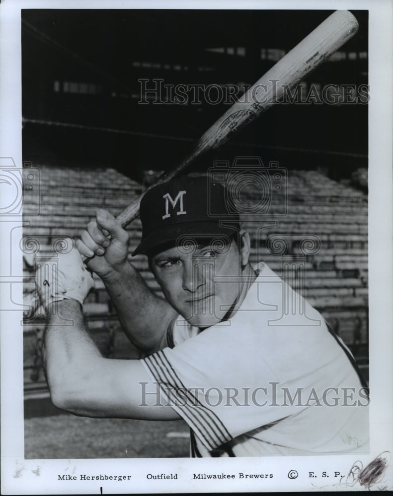 1970 Press Photo Milwaukee Brewers Player Mike Hershberger - mja56357-Historic Images