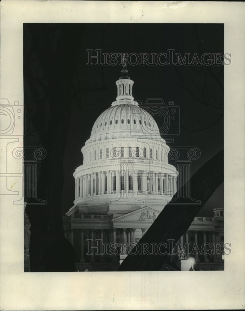 1953 Washington D.C. Capitol Building at Night  - Historic Images