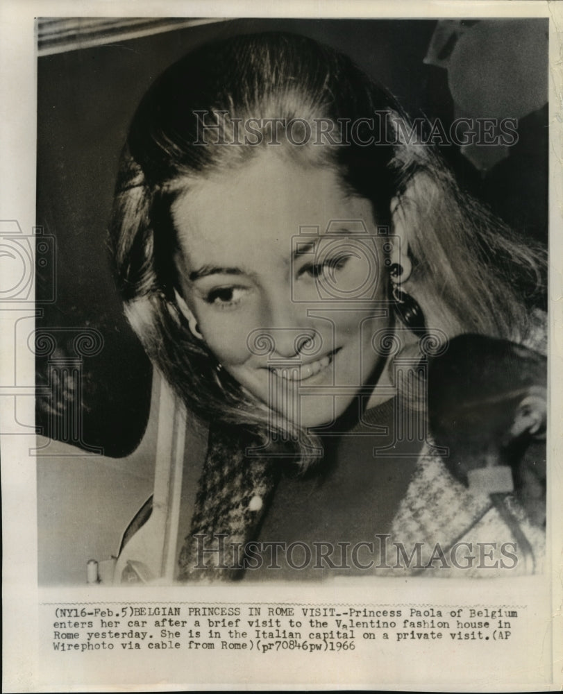 1966 Press Photo Princess Paolo of Belgium visits Rome - mja56656-Historic Images