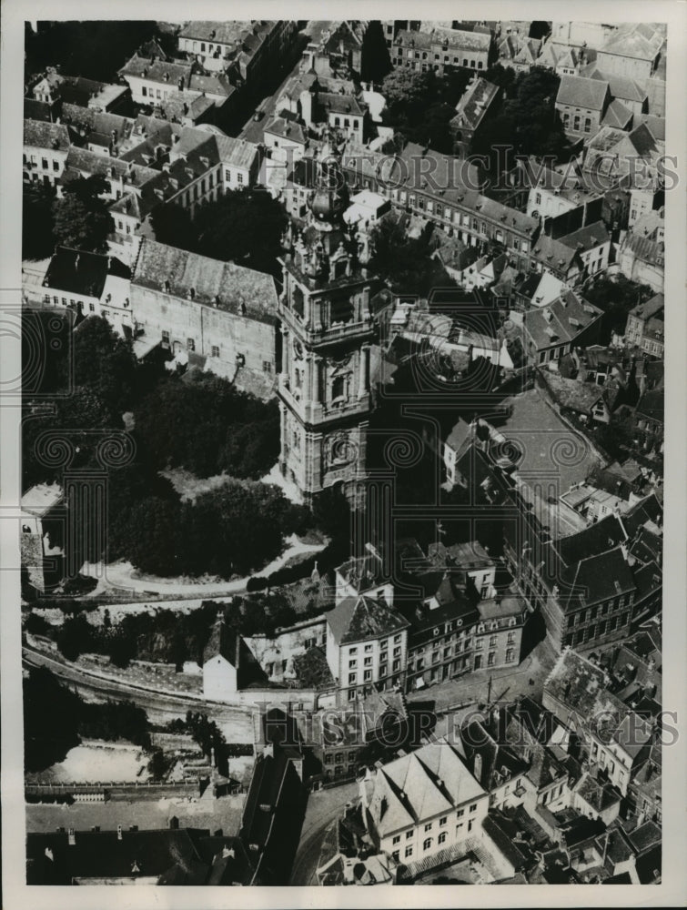 1955 Press Photo Tower in the Capital of Hainaut, Belgium - mja56674 - Historic Images
