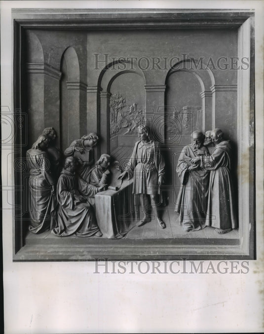 1952 Press Photo Washington D.C. Capitol Building Columbus Artwork - mja56795-Historic Images