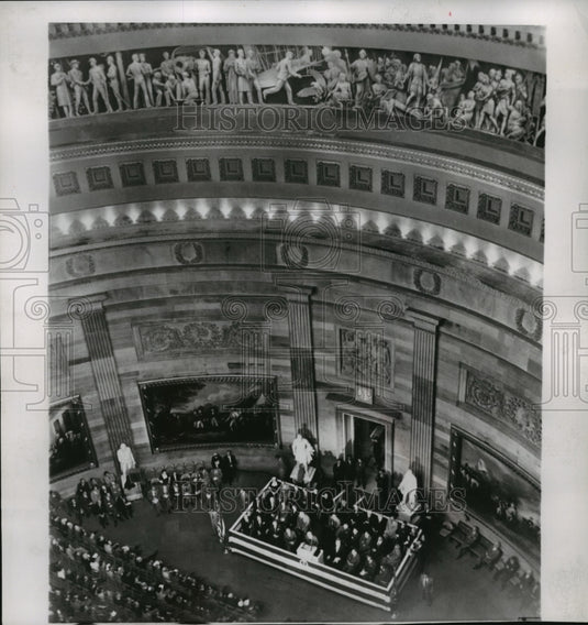 1954 Press Photo President Eisenhower at Dedication Ceremony in Capitol Building-Historic Images