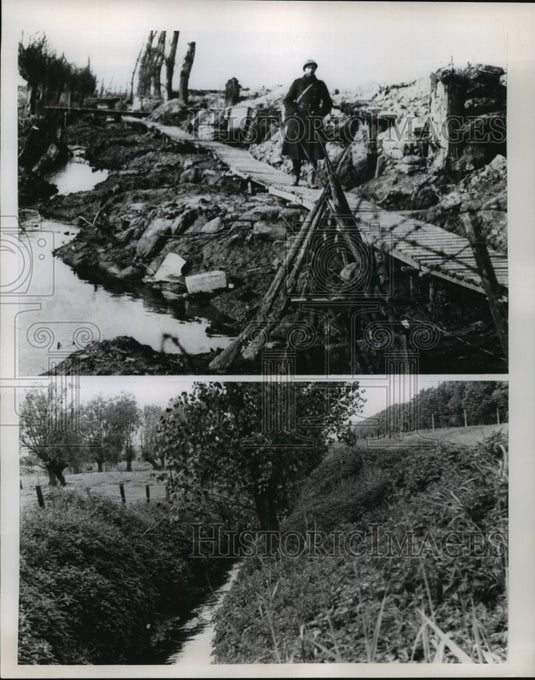 1964 Press Photo Flanders' Fields Belgian Soldier and River Yperlee - mja56893-Historic Images
