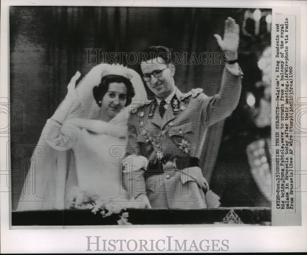 1960 Press Photo The Belgium King Baudouin I and his bride Dona Fablola - Historic Images