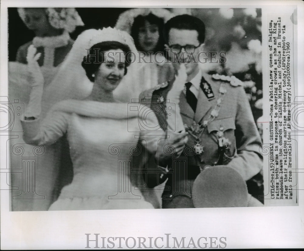 1960 The Belgium King Baudouin and his bride Dona Fabiola - Historic Images