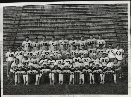 1941 Press Photo Marinette High School Marines Favored to Win Longest Prep Fued-Historic Images