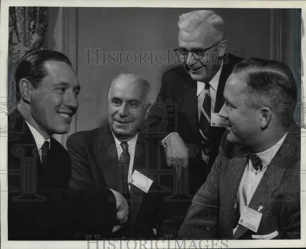 1956 Press Photo Cl. Indian Bob Feller spoke at annual meeting at Schroder Hotel-Historic Images