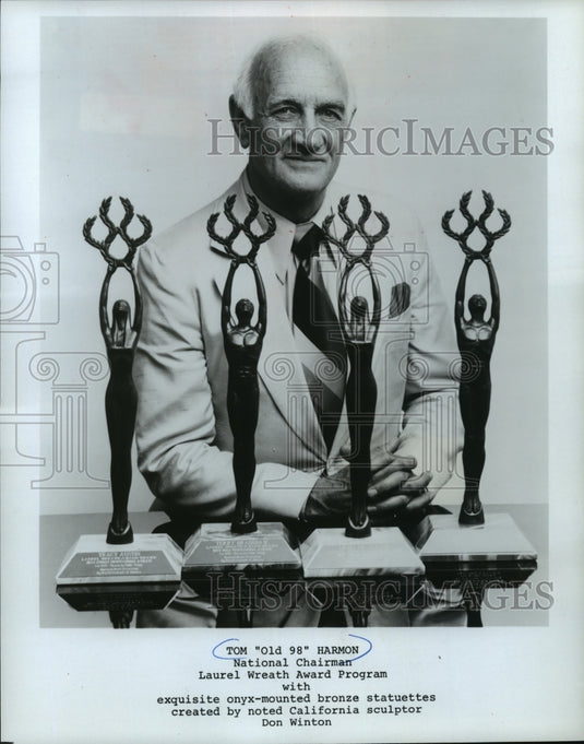 1980 Press Photo Football Great Tom Harmon Was Actor Mark Harmon's Father-Historic Images