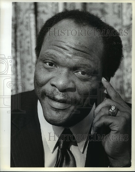 1983 Press Photo Former Minnesota Viking Carl Eller at Alcohol Awareness Forum-Historic Images
